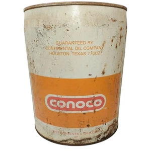 Vintage Empty Conoco 5 Gallon Transmission Oil Can - Imagen 1 de 12