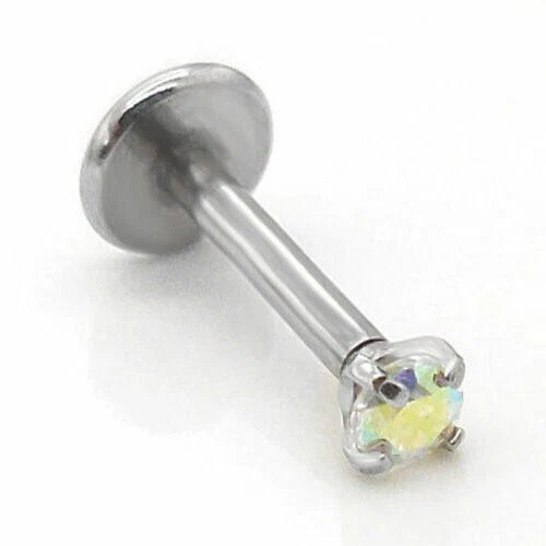 Aretes con pasador trasero plano 18G anillos para nariz 1/4" arco iris 2-5 mm cartílago labret Foto 1 de 1