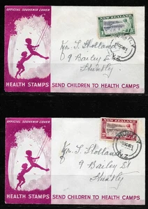NUEVA ZELANDA 4 SELLOS DE SALUD PRIMER DÍA CUBIERTAS 1948-1958 - Imagen 1 de 4
