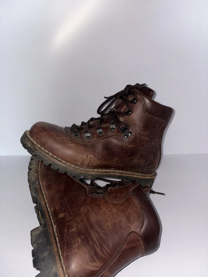 Botas de Senderismo Alico Para Hombre 9W Hechas en Italia Suela Vibram Cuero Marrón Foto 1 de 3