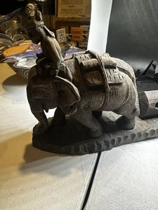 Hand Carved Wood elephant - Picture 1 of 7