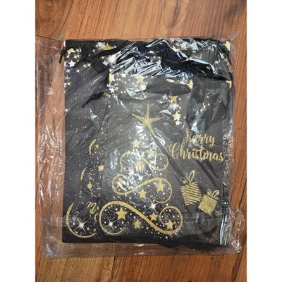 Premium Elegantes Bolsas de Navidad Negro y Dorado Brillo Surtido Grande y Mediano Foto 1 de 2