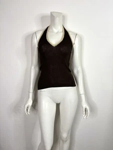 Vintage Dolce & Gabbana SS2005 Braun Strick Neckholder Top S 40 - Bild 1 von 7