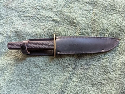 Robertson Bros Cutlers Sheffield England Fixed Blade Small Bowie Knife w/ Sheath - Image 1 of 4