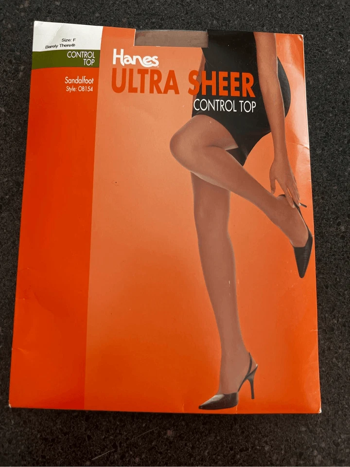 Meia-calça Hanes tamanho "F" ULTRA SHEER CONTROL TOP quase não há pé de sandália - Imagem 1 de 4