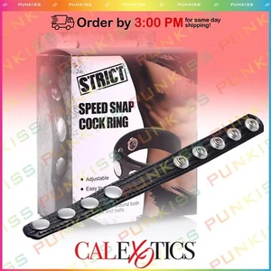 STRICT Snap Leather Strap Penis Cock Ring💋Erection Enhancer Sex Toy for Men - Picture 1 of 5