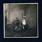 MOTORCYCLE vintage motorbike with children * vintage 1920s photo