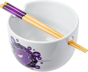 Juego de cuencos y palillos con licencia oficial Pokemon Gengar Ramen 20 oz sin BPA - Imagen 1 de 8