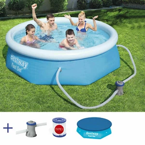 PISCINA FUORITERRA ESTERNA BESTWAY 244x66cm POMPA + COPRIPISCINA - Imagen 1 de 7