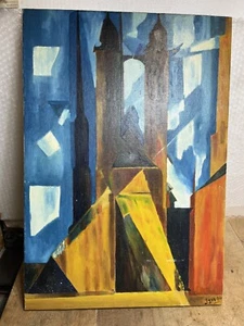 Peinture abstraite signée JIM64 Ancien Tableau (n.2) - Picture 1 of 11