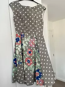 Prada silk dotted sleeveless floral dress in silver colour size 38 - Picture 1 of 9