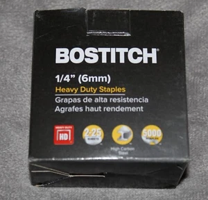 5000 Bostitch Heavy Duty 2-25 Sheet High Carbon Staples 1/4" 6MM NEW - Picture 1 of 1