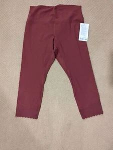 NUEVO CON ETIQUETAS Lululemon Talla 14 Align HR Crop 23” SCP Rojo Merlot $108 NULU Yoga Leggings - Imagen 1 de 4
