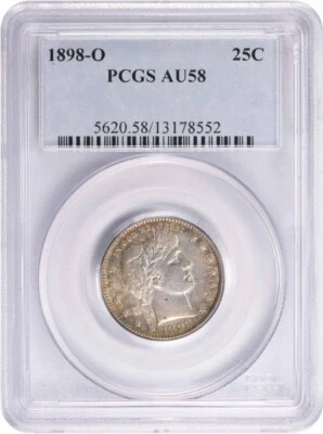 1898-O Barber Silver Quarter AU58 PCGS - Image 1 of 4