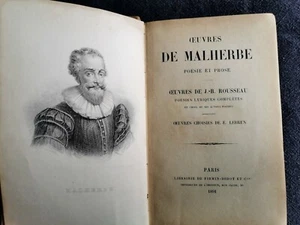 Livre ancien 1891 Oeuvres de Malherbe prose J-B Rousseau poésie lyrique TBE - Picture 1 of 11