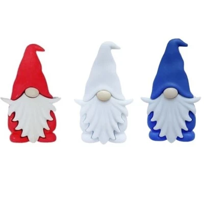 Patriotic Gnomes - Craft Sewing Scrap - Shelly's Buttons - Americana July 4 - Image 1 of 2