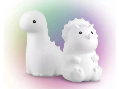 Globe Electric Dinosaur Duo Multicolor Changing LED Silicone Night Light New - Image 1 of 4