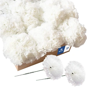Artificial Carnations, Silk Faux Flowers, for Funeral Arrangements, Wedding Bouq - Picture 1 of 12