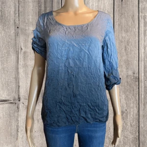 Prontomoda Giusy Ombre 3/4 Arm Bluse Blau Small - Bild 1 von 3