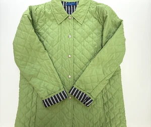 Karen Scott Sport Light Green Jacket Coat Snap Button Quilted Size L - Picture 1 of 11