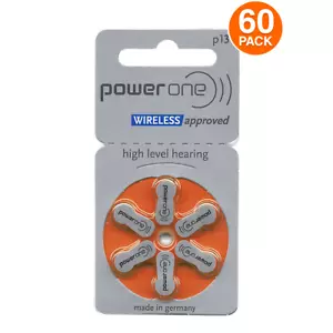 Power One GRÖSSE 13 1,45 V MF Hörgerät Batterien PR48, p13 (60 Batterien) - Bild 1 von 6