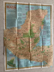 mapa - Tierra de los Mayas, por National Geographic, 1989 - Imagen 1 de 2