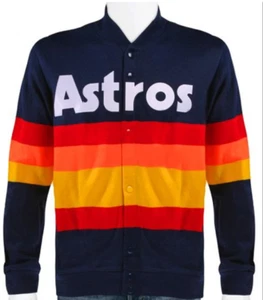 Large Mitchell & Ness Houston Astros 1986 Rainbow Sweater Jacket - Large NWT - Picture 1 of 3