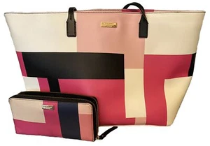 KATE SPADE NY Grant Park Color Block Large Bag & Wallet Set - Picture 1 of 8