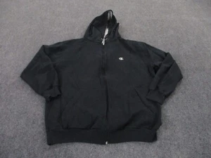 Champion Jacket Adult 2XLT Black Athletic Drawstring Pockets Logo Casual Mens - Picture 1 of 9