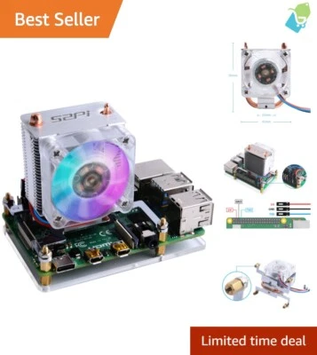 Premium Ice Tower Cooler: RGB Cooling Fan with Copper Heatsink for Raspberry Pi - Image 1 of 4
