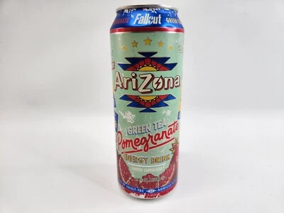 Fallout Pomegranate Arizona Green Tea Energy Drink 22oz Can Vault-Tec New - Image 1 of 4