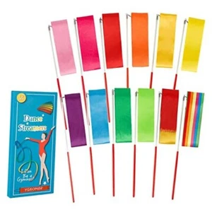 12pcs Dance Ribbons, Gymnastics Ribbon for Twirling, Artistic Dancing, - Picture 1 of 7