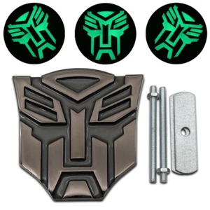 3D Glossy Black Metal Transformers Autobots Car Grille Emblem Racing Grill Badge - Picture 1 of 6