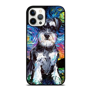 Schnauzer Starry Night iPhone 14 13 12 11 Pro Max Mini X Xs XR 7 8 Case - Photo 1 sur 5