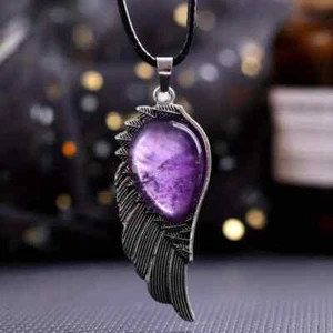 Beautiful Amethyst Gem & Wing Pendant! FREE SHIPPING IN THE USA! - Picture 1 of 2