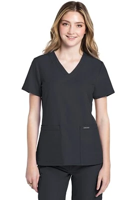 Cherokee WW Originals Scrubs Women's V-Neck Top CK953A PWT Pewter Free Ship - Image 1 of 4
