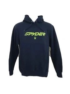 Spyder Hoodie Mens Small Blue Frontier Pullover Sweatshirt Spellout Logo Adult - Picture 1 of 9