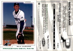 Nick DeBarr 2002 Grandstand Princeton Devil Rays #5 Card *AutographDen*