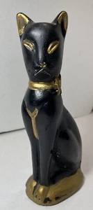 Art Deco Chalkware Cat Egyptian Style 1930s To 1940s Hand Painted - Picture 1 of 9