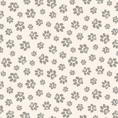 BTHY Litters N Stuff Dog Breed dogs Paws Cream Cotton Fabric By The Half Yard - Image 1 of 2