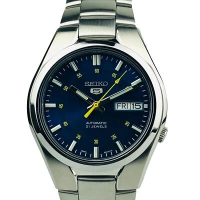 Seiko 5 Automatic Blue Dial Silver Stainless Steel Mens Watch SNK615K1 - Image 1 of 4