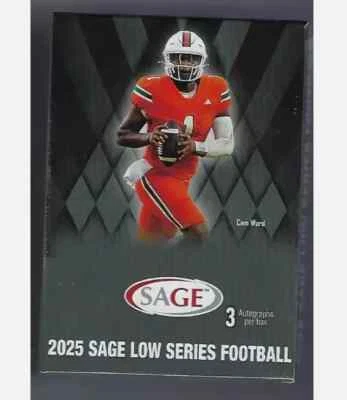 SAGE COLLECTIBLES 2025 Sage Low Series Football Factory Sealed Blaster Box! 3 AUTOs! New Sealed