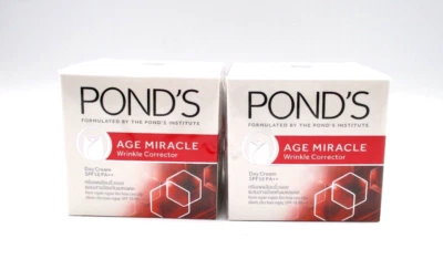 Lot/2 Pond's Age Miracle Wrinkle Corrector Day Cream Spf 18 PA++ ~ 50 g x 2 BNIB - Image 1 of 4