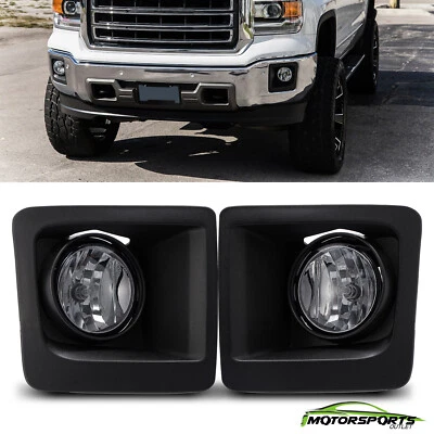 For 2014 2015 GMC Sierra Smoke Lens Front Bumper Fog Light Replacement Pair - Image 1 of 4