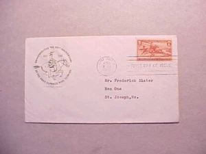 1940 PONY EXPRESS DOUBLE FDCs SAME COVER WITH POSTER STAMP & CACHET Fine - Picture 1 of 6