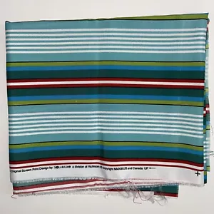 Solarium Striped Fabric By Richloom 1.5 YDS Blue Green Red Outdoor Indoor - Picture 1 of 6