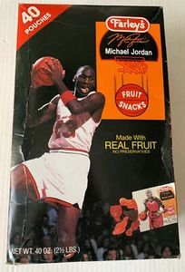 Michael Jordan NBA FARLEY'S Unopened Box of 40 Pouches Fruit Snacks DO NOT EAT - Picture 1 of 6