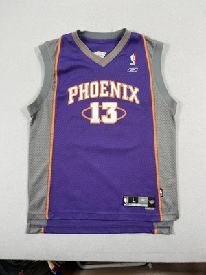 凤凰太阳队球衣男孩大号紫色灰色NBA篮球史蒂夫纳什13锐步 — 第 1/4 张图片