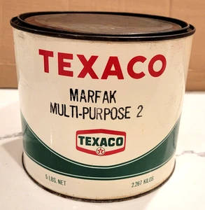 1968 Texaco Marfax Mehrzweck 2 Fett DOSE - 5 Pfund - leere - alte Öldose - Bild 1 von 8