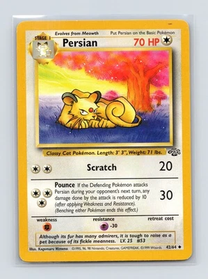Pokémon TCG Persian 42/64 Jungle Unlimited MP - Image 1 of 2